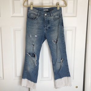 Zara Bleach Dipped Boyfriend Jeans